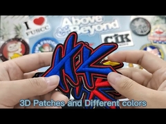 Laser Cut Custom Logo Embroidery Patches Heptatus Shape Iron On Style