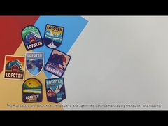 かわいいWolf 5氏刺繍のボーダーが付いている色によって刺繍される注文パッチのあや織りの生地