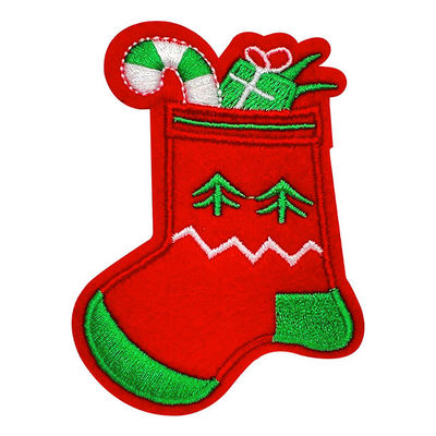 クリスマスのギフトは裏付けの注文の刺繍されたパッチの洗濯できる感じられた生地の鉄を強打する