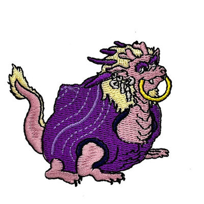 刺繍パッチ4色のドラゴンのカートンの鉄パッチの憶病な鉄無し