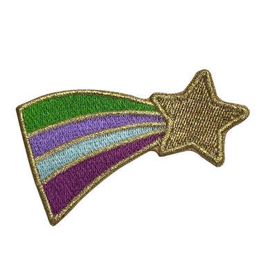 帽子の布袋のために洗濯できる多彩な星の注文の刺繍されたパッチ