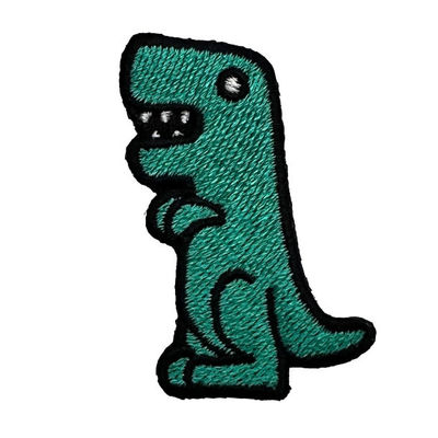 恐竜PMS色5CM衣類パッチの注文の刺繍されたパッチの鉄