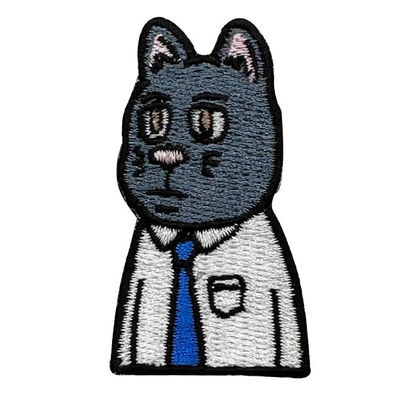 かわいいWolf 5氏刺繍のボーダーが付いている色によって刺繍される注文パッチのあや織りの生地
