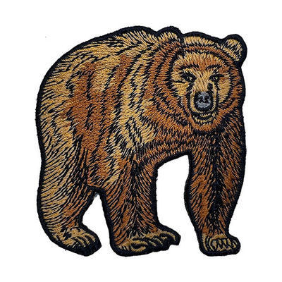 ヒグマのジャケット袋のための刺繍されたボーダーの支持の注文の刺繍パッチの鉄