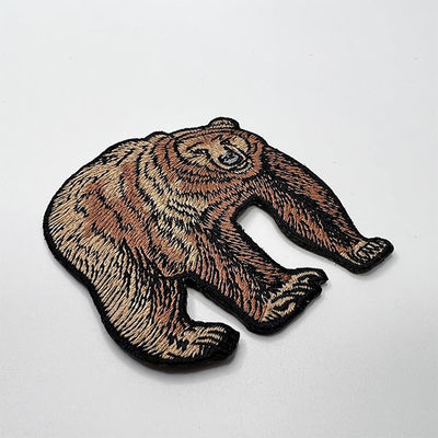 ヒグマのジャケット袋のための刺繍されたボーダーの支持の注文の刺繍パッチの鉄
