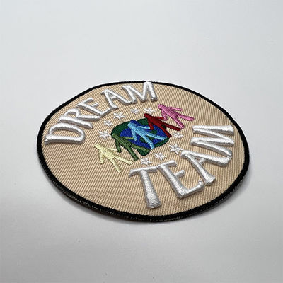 PMS色の刺繍の手紙のMerrowのボーダー刺繍パッチのあや織りの生地3Dの鉄