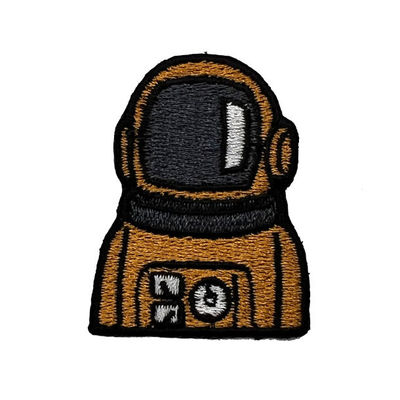 あや織りの生地の綿の糸の完全な刺繍パッチの宇宙飛行士は裏付けの鉄との9つCMを形づける