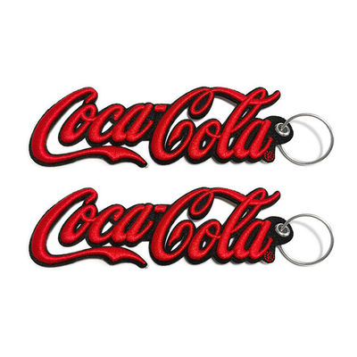 昇進のギフトOEMの注文のロゴKeychainのKeychainの刺繍された札