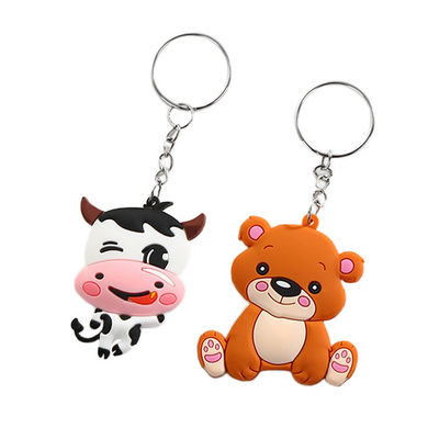 頑丈なポリ塩化ビニールのキー ホルダーの適用範囲が広い携帯用注文のロゴ ゴム製Keychains