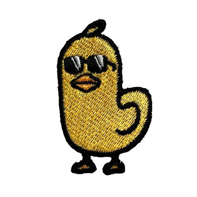 刺繍されたパッチの黄色い鶏の縫う注文の衣類のパッチの収縮無し